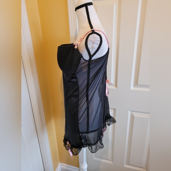 DREAMGIRL BLACK MERRY WIDOW, SIZE XL - Picture 3 of 8